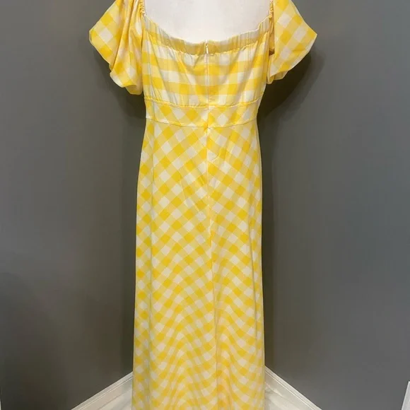 Crown & Ivy Yellow Checkered Maxi Dress - Picture 4 of 17